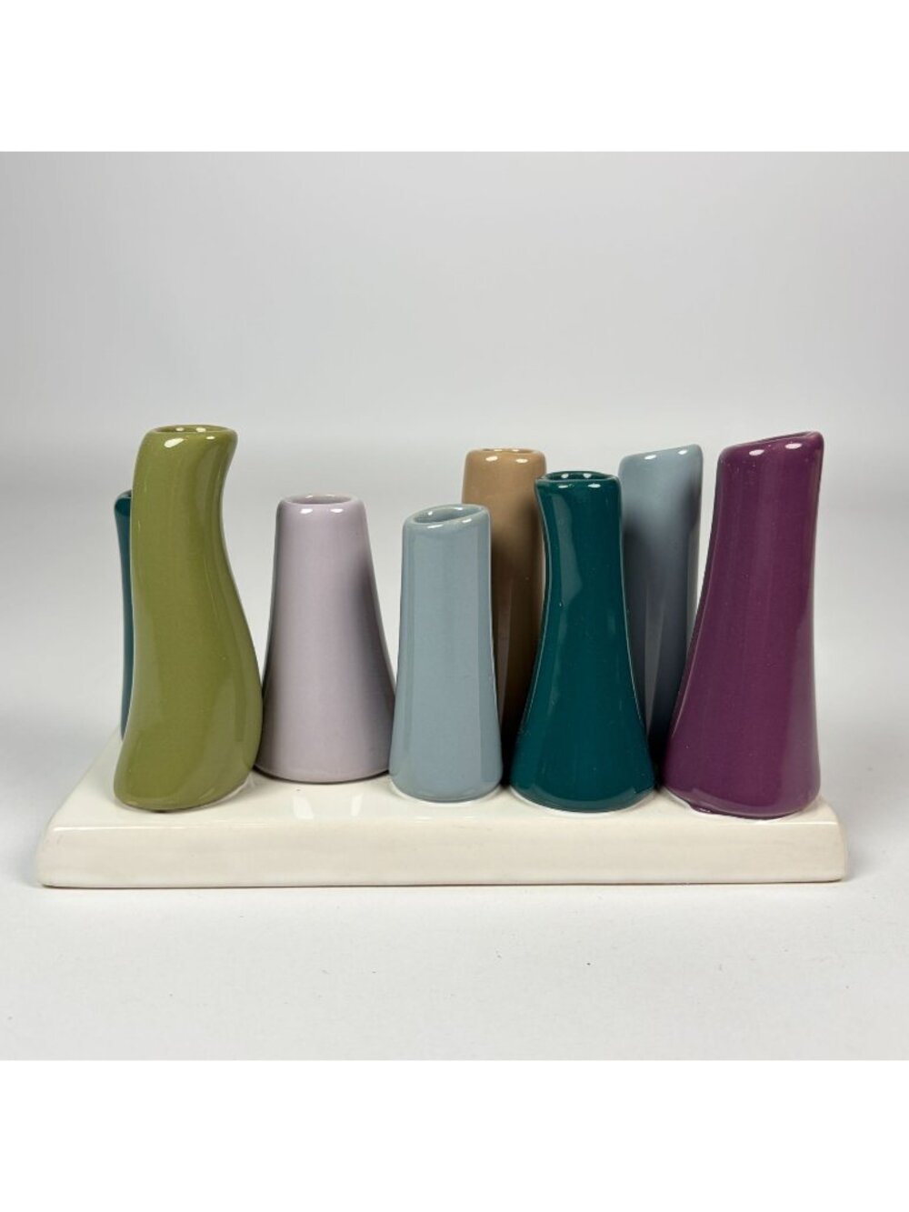 Chive Pooley Multi Color Ceramic Flower Vase 8 Eight Bud Vase Tubes Modern Decor